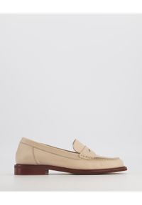 Venezia - BEŻOWE MOKASYNY ELSA-N252 V AVOR. Kolor: beżowy. Materiał: skóra, syntetyk. Obcas: na obcasie. Wysokość obcasa: średni #1