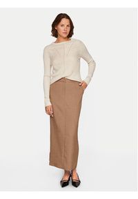 Vila Sweter Olina 14098889 Beżowy Regular Fit. Kolor: beżowy. Materiał: syntetyk #3