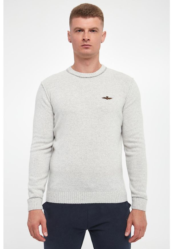 Aeronautica Militare - Sweter męski wełniany AERONAUTICA MILITARE. Materiał: wełna