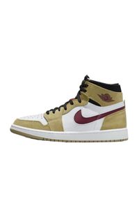 Buty do chodzenia męskie Nike Air Jordan 1 Zoom. Wysokość cholewki: za kostkę. Zapięcie: sznurówki. Kolor: biały, beżowy, wielokolorowy. Materiał: skóra, syntetyk, materiał. Szerokość cholewki: normalna. Sport: turystyka piesza