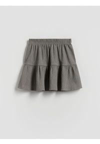 Reserved - Strukturalna spódnica - ciemnoszary. Kolor: szary. Materiał: tkanina. Wzór: gładki #1