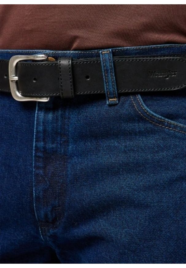 Wrangler - MESKI PASEK WRANGLER WESTERN STITCH BELT BLACK 112372622