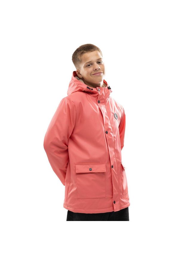 SIROKO - Chłopięca wodoodporna kurtka przeciwdeszczowa Lifestyle Siroko Goji. Kolor: różowy. Materiał: tkanina