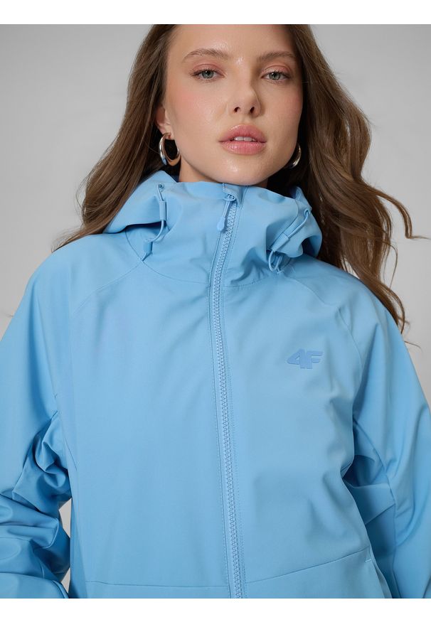 4f - 4F Kurtka przejściowa membrana 5000 damska - niebieska M. Okazja: na co dzień. Kolor: niebieski. Długość rękawa: raglanowy rękaw. Styl: casual