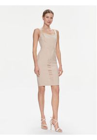 Marciano Guess Sukienka koktajlowa Karen 4RGK13 6869Z Beżowy Bodycon Fit. Kolor: beżowy. Materiał: syntetyk. Typ sukienki: bodycon. Styl: wizytowy