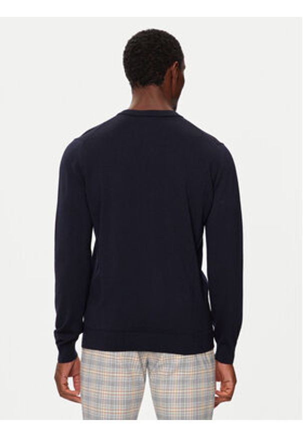 Lacoste Sweter AH1990 Granatowy Regular Fit. Kolor: niebieski. Materiał: wełna