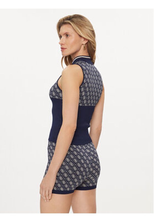 Guess Sweter Lise W3YR26 Z37K0 Granatowy Regular Fit. Kolor: niebieski. Materiał: syntetyk