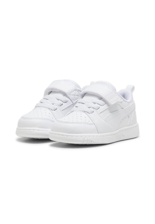 Puma - Sneakersy PUMA Rebound V6 Lo dla małych dzieci PUMA White Cool Light Gray. Kolor: szary, biały, wielokolorowy. Szerokość cholewki: normalna. Sport: koszykówka