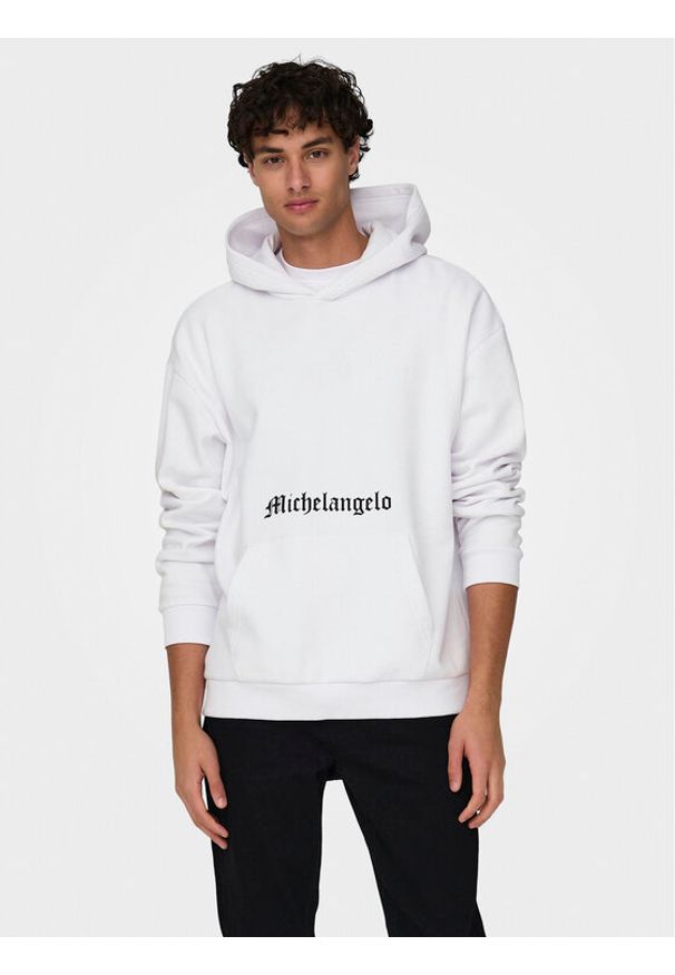 Only & Sons Bluza Apoh 22028208 Biały Relaxed Fit. Kolor: biały. Materiał: syntetyk, bawełna