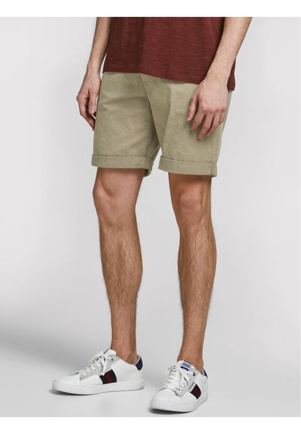 Jack & Jones - Jack&Jones Szorty materiałowe Kenso 12183665 Zielony Regular Fit. Kolor: zielony. Materiał: materiał, bawełna