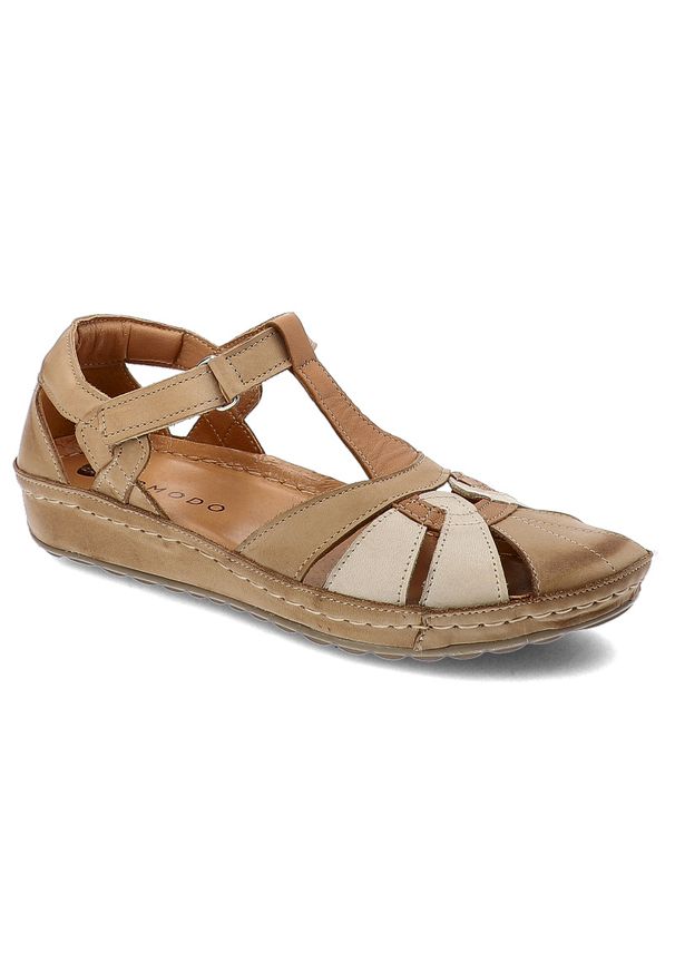 Brązowe Sandały Armodo Stylowe Obuwie Damskie. Okazja: na spacer. Kolor: brązowy. Materiał: materiał. Wzór: aplikacja. Sezon: lato. Styl: elegancki