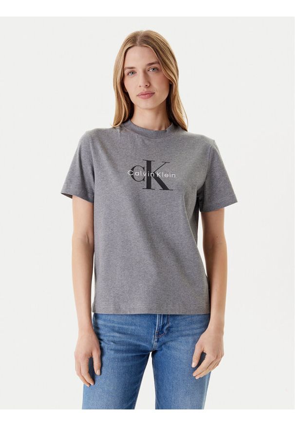 Calvin Klein Jeans T-Shirt Hero Classic LV047B865G Szary Regular Fit. Kolor: szary. Materiał: bawełna