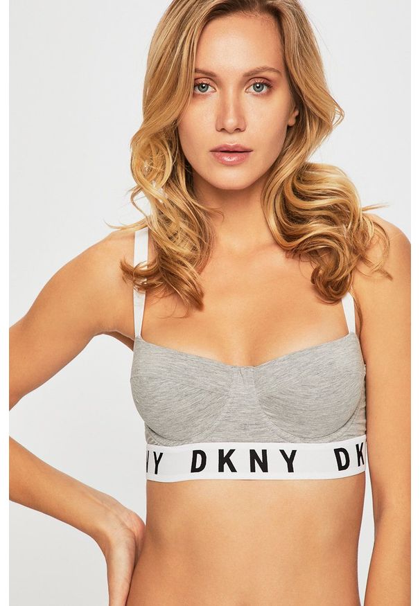 DKNY - Dkny - Biustonosz. Kolor: szary. Rodzaj stanika: biustonosz z fiszbinami