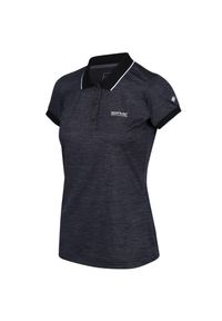 Regatta - Koszulka turystyczna polo damska Remex II. Typ kołnierza: polo. Kolor: czarny, szary, wielokolorowy. Materiał: materiał #1
