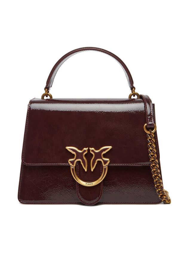 Pinko - PINKO Torebka Love One Top Handle Classic Light PE 25 PLTT 100066 A1UV Y1HQ Bordowy. Kolor: czerwony. Materiał: skórzane