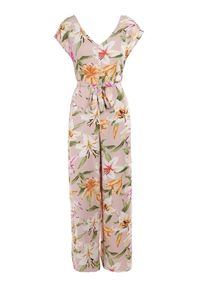 Born2be - Jasnoróżowy Kombinezon Arola. Kolor: różowy. Materiał: materiał, tkanina. Długość rękawa: na ramiączkach. Długość: długie. Wzór: aplikacja #4