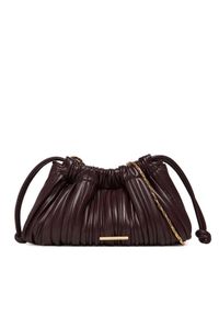 Calvin Klein Torebka Plisse Mini Drawstring Bag LV04F3077G Bordowy. Kolor: czerwony. Materiał: skórzane