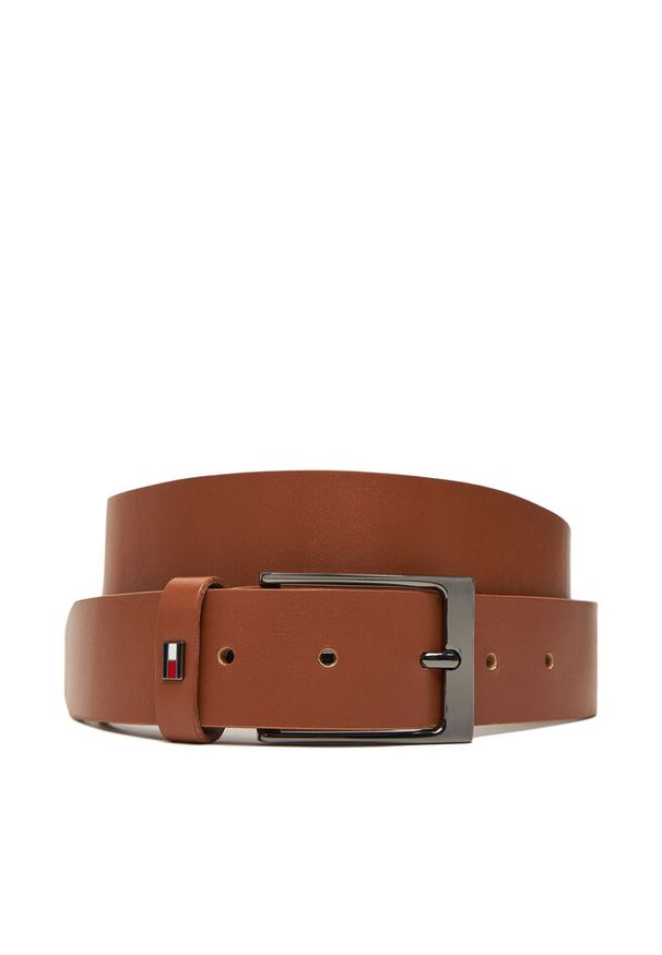 TOMMY HILFIGER - Pasek Męski Tommy Hilfiger. Kolor: brązowy