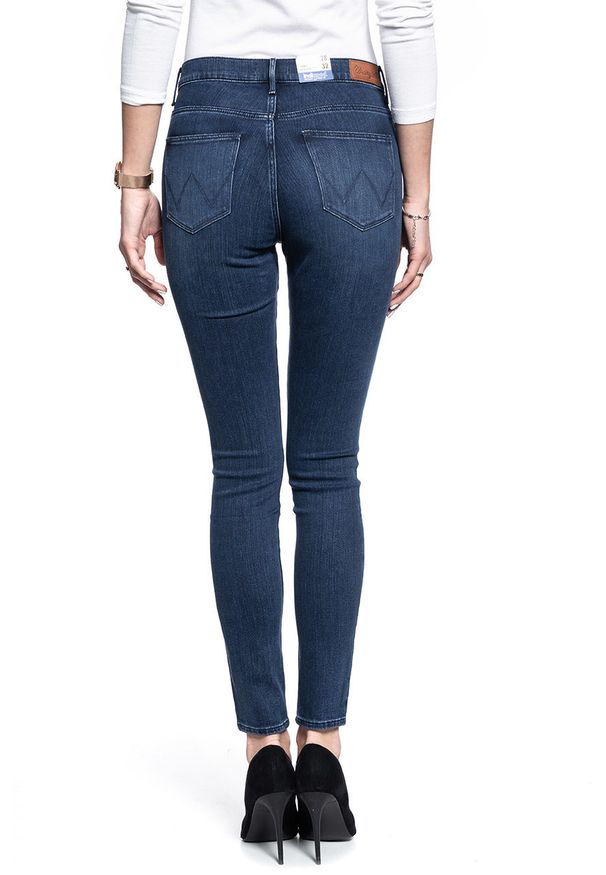 Wrangler - SPODNIE DAMSKIE WRANGLER HIGH RISE SKINNY SOLAR BLUE W27HJC11J 112128087