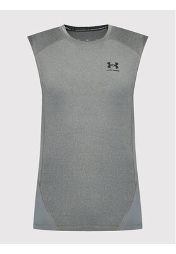 Under Armour Tank top HeatGear® 1361522 Szary Slim Fit. Kolor: szary. Materiał: syntetyk