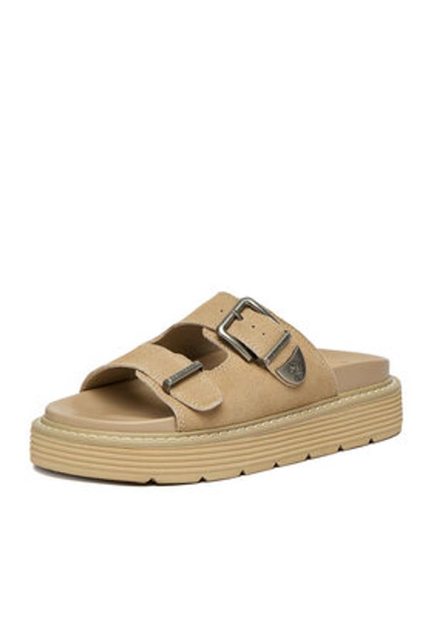 U.S. Polo Assn. Klapki EO-TANIA001W/6S1 Beżowy. Kolor: beżowy. Materiał: skóra, zamsz