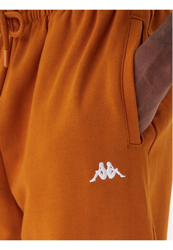 Kappa Spodnie dresowe 351Y41W XQF Beżowy Regular Fit. Kolor: beżowy. Materiał: bawełna