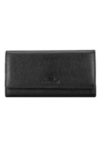 Wittchen - Damski portfel z RFID skórzany z kieszenią na suwak czarny. Kolor: czarny. Materiał: skóra