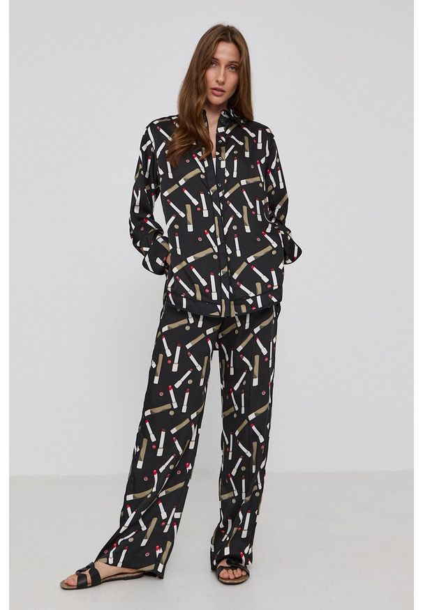 Victoria Victoria Beckham - Spodnie. Kolor: czarny. Materiał: tkanina, poliester