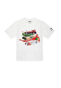 Komplet dziecięcy koszulka + spodenki Diadora Jb. SS Set PlayGround Junior. Kolor: biały, wielokolorowy, niebieski