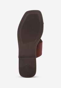 Renee - Brązowe Klapki VICES w Typie Japonek z Ozdobą na Dużym Palcu Ettelhe. Okazja: na co dzień. Kolor: brązowy. Materiał: jeans. Wzór: aplikacja. Sezon: lato. Styl: casual #8