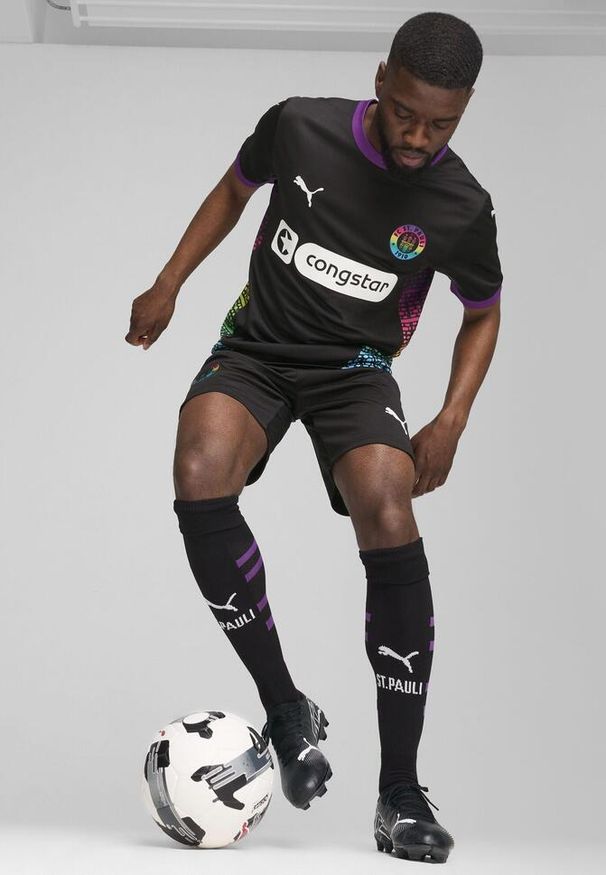 Puma - Męska koszulka FC St. Pauli 24/25 PUMA Black White. Kolor: czarny, biały, wielokolorowy
