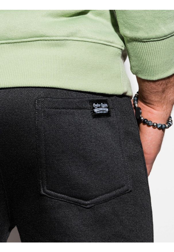 Ombre Clothing - Spodnie męskie dresowe joggery P867 - czarne - XXL. Kolor: czarny. Materiał: dresówka