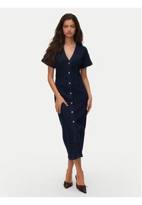 Vero Moda Sukienka jeansowa Sanni 10345708 Granatowy Slim Fit. Kolor: niebieski. Materiał: bawełna #2
