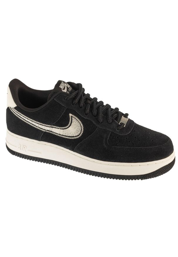 Nike - Buty sportowe Sneakersy męskie, Air Force 1 '07 Lv8. Kolor: czarny. Model: Nike Air Force. Sport: turystyka piesza