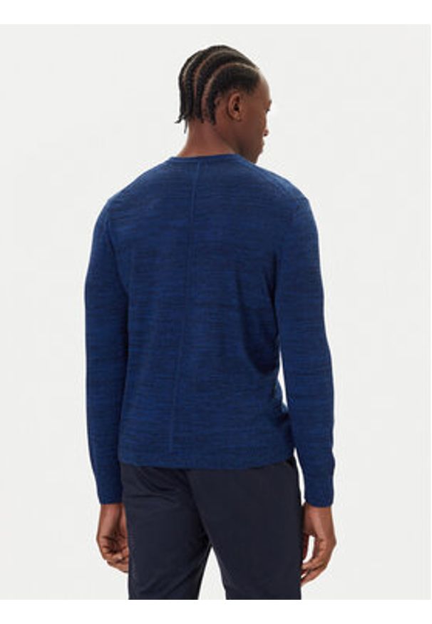 Calvin Klein Sweter LV04LB305G Granatowy Regular Fit. Kolor: niebieski. Materiał: wełna