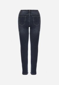 Born2be - Niebieskie Klasyczne Jeansy Skinny z Regularnym Stanem Rastina. Okazja: na co dzień, do pracy, na spotkanie biznesowe. Kolor: niebieski. Styl: klasyczny #3
