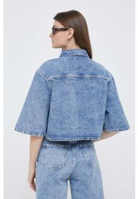 Calvin Klein Jeans koszula jeansowa damska kolor niebieski relaxed z kołnierzykiem klasycznym. Typ kołnierza: kołnierzyk klasyczny. Kolor: niebieski. Materiał: bawełna, denim. Długość rękawa: krótki rękaw. Długość: krótkie. Styl: klasyczny #2