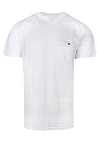Męski T-Shirt (Koszulka) - Brave Soul - Biały z Kieszonką. Okazja: na co dzień. Kolor: biały. Materiał: bawełna. Sezon: lato, wiosna. Styl: casual #1