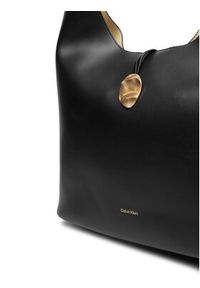 Calvin Klein Jeans Torebka Stone Lock Slouchy Large Shoulde LV04K3149G Czarny. Kolor: czarny. Materiał: skórzane #4