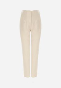 Born2be - Jasnobeżowe Spodnie Cygaretki High Waist Caphe. Stan: podwyższony. Kolor: beżowy. Materiał: tkanina #7