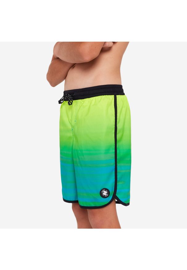 Spodenki surfingowe dla dzieci Decathlon 500 Offshore. Kolor: zielony. Materiał: poliester, materiał