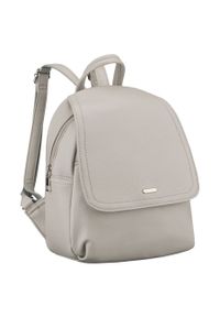 ROVICKY - Szary, miejski plecak damski ze skóry ekologicznej Rovicky R-6739. Kolor: szary. Materiał: skóra ekologiczna. Wzór: gładki. Styl: elegancki #1