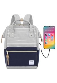 Jednokomorowy plecak miejski z kieszenią na laptopa - Himawari. Materiał: materiał. Styl: elegancki, casual