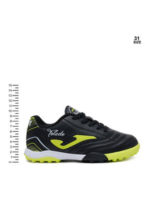 Joma Buty do piłki nożnej Toledo Jr 2501 TOJS2501TF Czarny. Kolor: czarny. Materiał: skóra