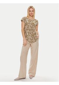 Gina Tricot Spodnie materiałowe 19210 Beżowy Regular Fit. Kolor: beżowy. Materiał: bawełna #7
