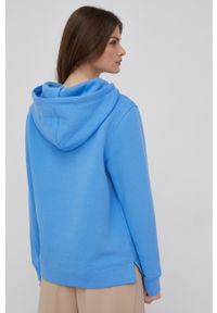 TOMMY HILFIGER - Tommy Hilfiger Bluza damska z kapturem z aplikacją. Okazja: na co dzień. Typ kołnierza: kaptur. Kolor: niebieski. Wzór: aplikacja. Styl: casual #5
