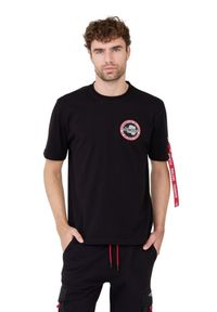 Aeronautica Militare - AERONAUTICA MILITARE Czarny męski bawełniany t-shirt, Rozmiar 3XL. Kolor: czarny. Materiał: bawełna #3