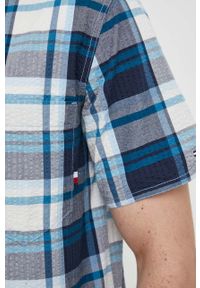 TOMMY HILFIGER - Tommy Hilfiger koszula bawełniana męska kolor granatowy regular z kołnierzykiem button-down. Typ kołnierza: button down. Kolor: niebieski. Materiał: bawełna. Długość rękawa: krótki rękaw. Długość: krótkie #5