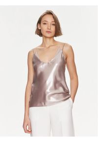 BOSS - Boss Top Besatie 50512748 Brązowy Regular Fit. Kolor: brązowy. Materiał: syntetyk