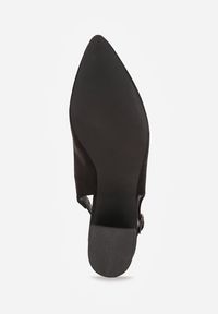 Renee - Czarne Sandały Vices na Słupku Slingback ze Skórzaną Wkładką Ciaravien. Okazja: na co dzień. Zapięcie: sprzączka. Kolor: czarny. Materiał: skóra. Obcas: na słupku. Styl: casual, klasyczny, elegancki #6